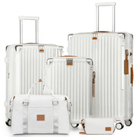 3 & 5 Piece Luxury Light Carry-On, Expandable PP Hard-shell Suitcase with Spinner Wheels, 20" Travel Suitcase with TSA Lock