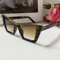 Elegant Trendy Gold Rim Fashion Cat-Eye Women's Sunglasses