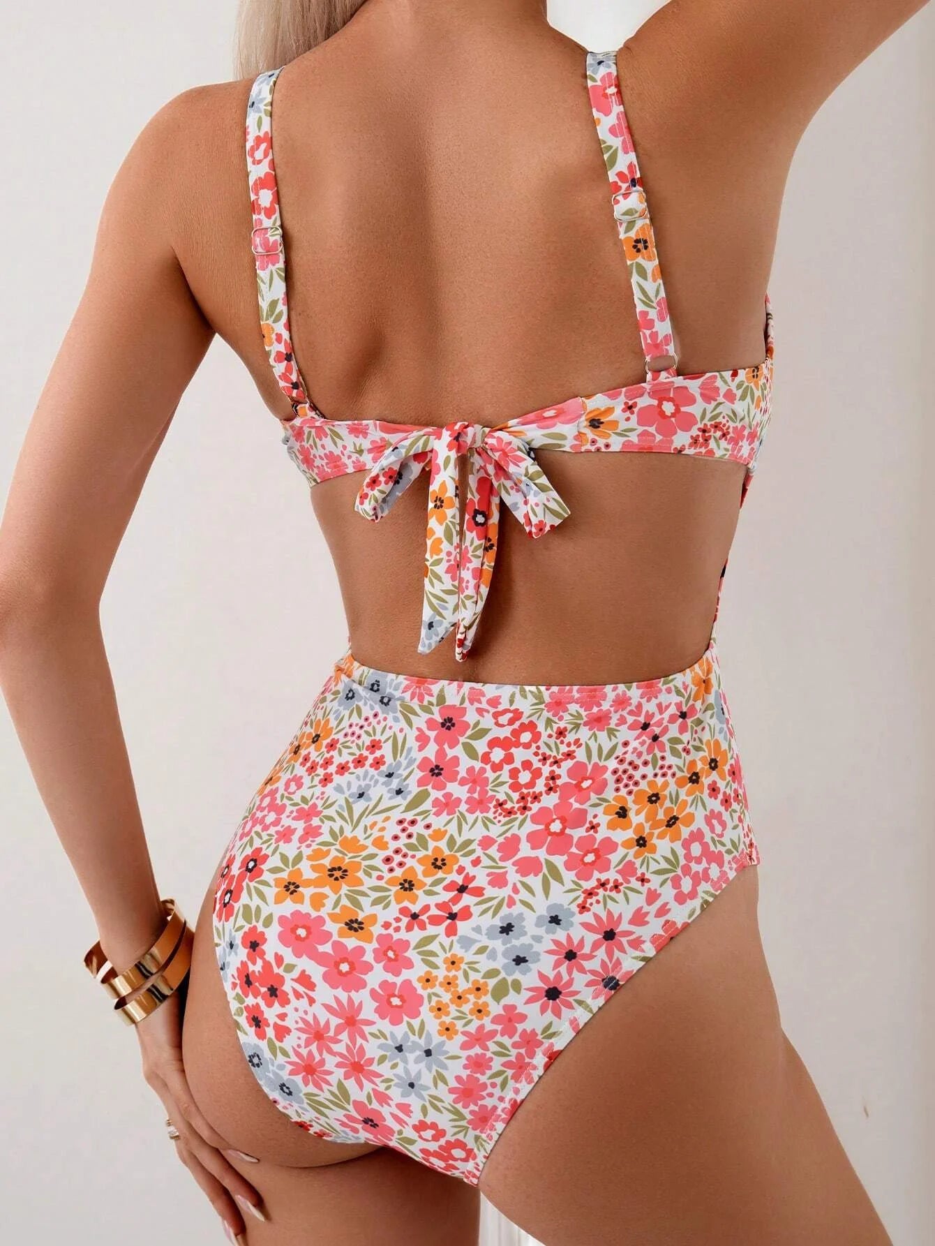 Sweet Summer Floral Print Women's Monokini Swimsuit