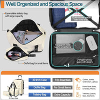 Beautiful 3 Pcs ABS+PC Hard Shell Carry On Suitcase Set with Wheels,TSA Approved Lock
