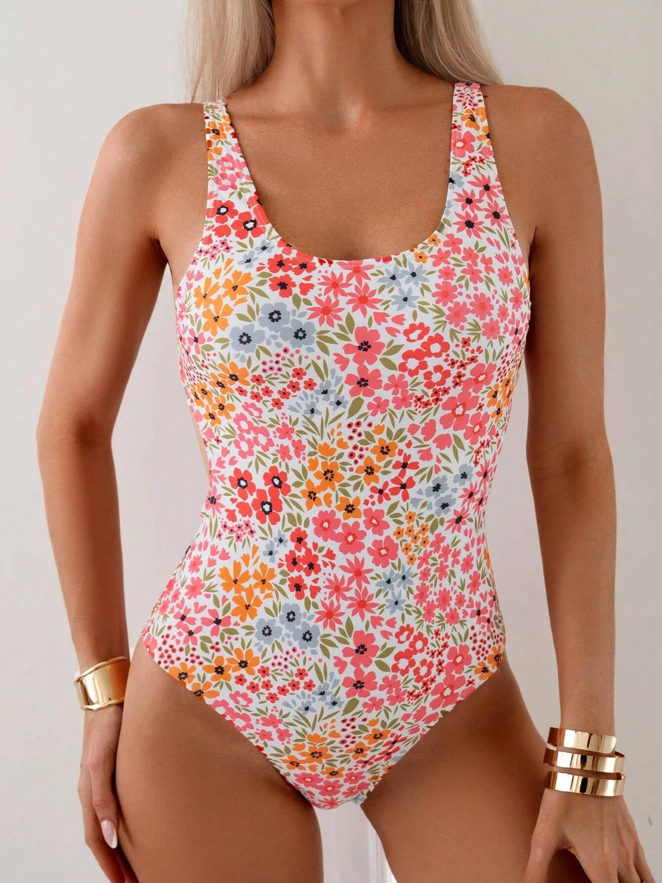 Sweet Summer Floral Print Women's Monokini Swimsuit