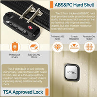 Beautiful 3 Pcs ABS+PC Hard Shell Carry On Suitcase Set with Wheels,TSA Approved Lock