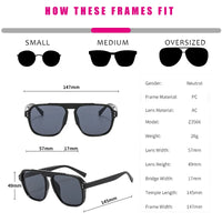 Fashion Oversized Classic Square Rivet Acrylic Unisex Sunglasses