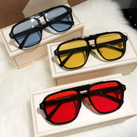 Fashion Oversized Classic Square Rivet Acrylic Unisex Sunglasses