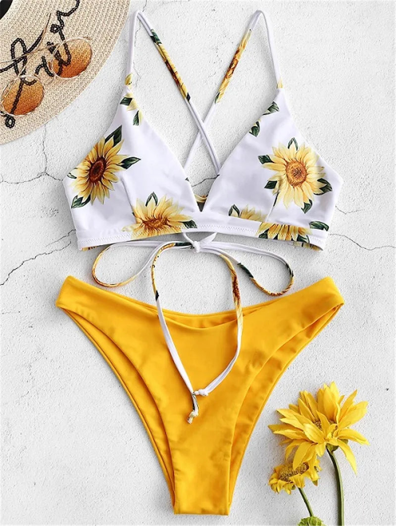 Cute Print Sexy Women's Bikini Swimsuit