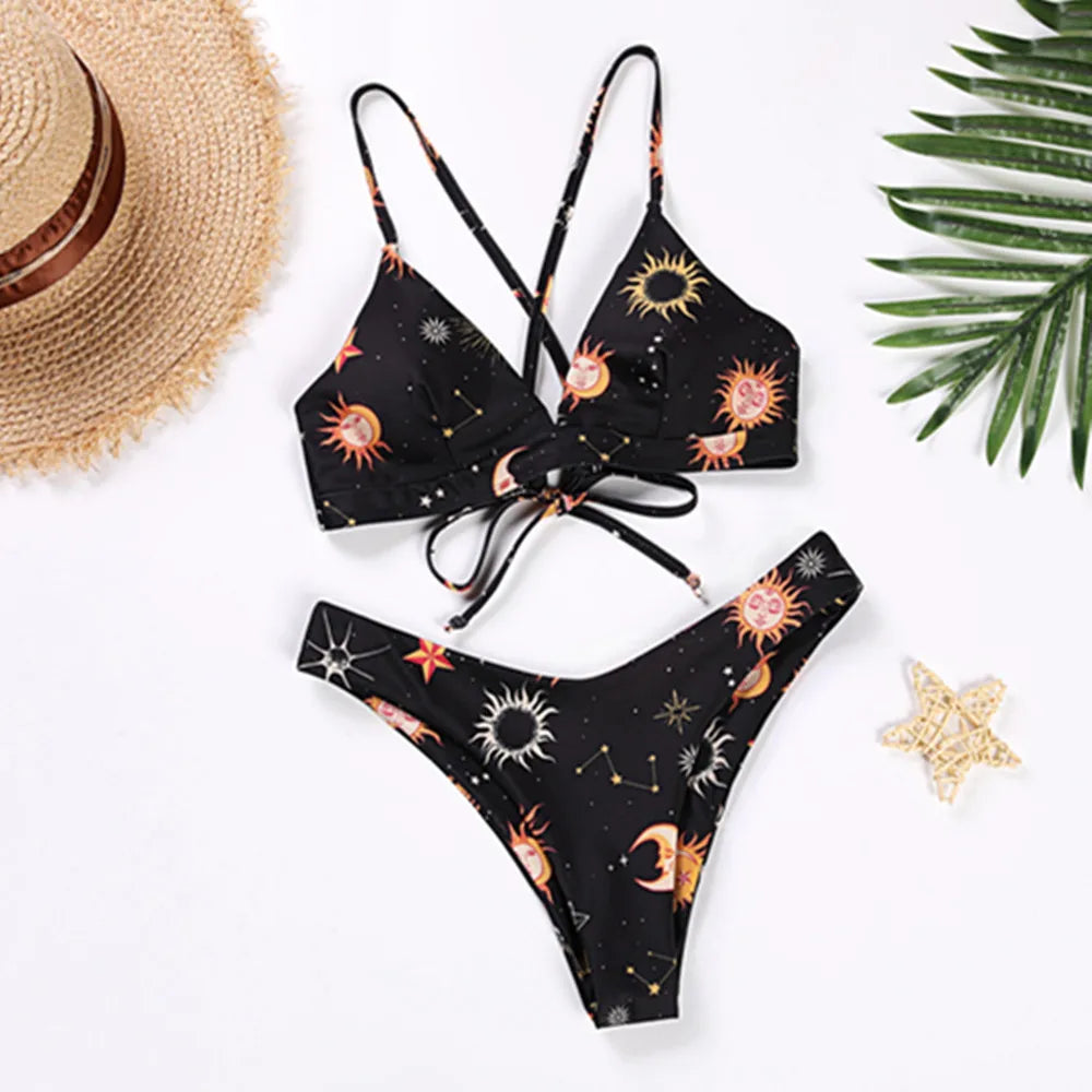 Cute Print Sexy Women's Bikini Swimsuit