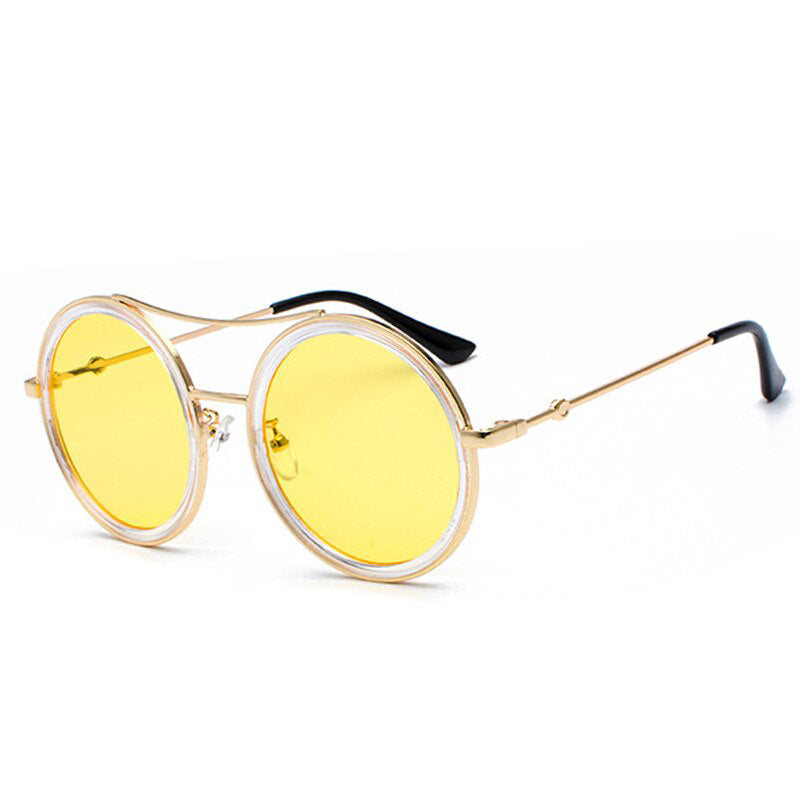 Classic Vintage Luxury Round Metal Aviator Sunglasses