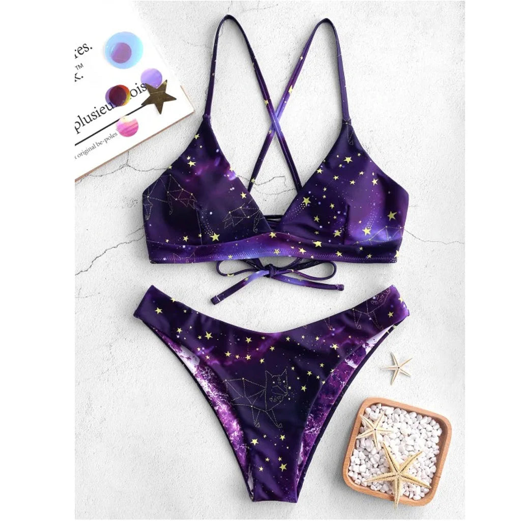 Cute Print Sexy Women's Bikini Swimsuit