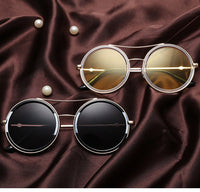 Classic Vintage Luxury Round Metal Aviator Sunglasses