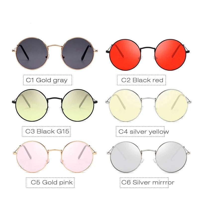 Retro Small Round Unisex Steampunk Style Sunglasses