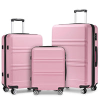 Modern Design 3 Piece Hard Shell Luggage Set - Expandable and Lightweight with Spinner Wheels TSA Lock