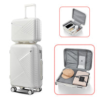 Hard Shell Lightweight 4 Piece Luggage Set, Carry on Expandable Suitcase with Spinner Wheels TSA Lock