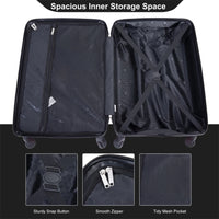 Hardshell 4 Piece Travel Luggage Set with Spinner Wheels and TSA Lock