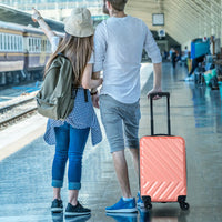 Sleek Stylish Carry-on Suitcase with 20" Handles, Spinner Wheels and TSA Lock