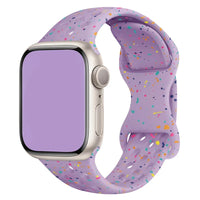Original Apple Watch Sport Band Ultra2 49mm 46 45mm 44mm 42mm Colored Particles Rubber Band for IWatch 10 9 8 7 6 5 SE