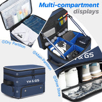 Golf Trunk Organizer - Collapsible Golf Shoe Bag with Separate Ventilated Compartment