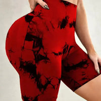 Tie-Dye High Waist Lifting Women's Yoga Shorts