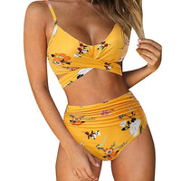 Sexy Criss Cross Top & High Waisted Women's Bikini Swimsuit