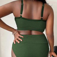 Sexy Plus Size High Waisted Women's Bikini Swimsuit