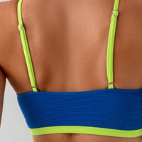 Sexy Sporty Color Block High Waisted Women's Bikini Swimsuit