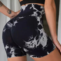 Tie-Dye High Waist Lifting Women's Yoga Shorts