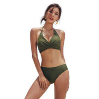 Sexy Wrap Front Top Women's Bikini Swimsuit