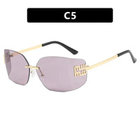 Luxury Retro Frameless Design UV400 Protection Women's Fashion Sunglasses