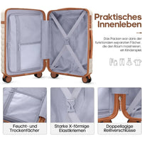 Sleek 3 Pcs Carry On Luggage Sets 3 with Spinner Wheels and TSA Lock