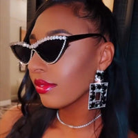 Stylish Vintage Luxury Cat Eye Rhinestone UV400 Protection Sunglasses