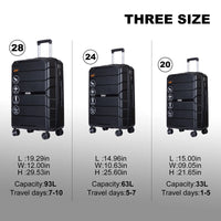 Travelhouse Hardshell Suitcase Sets - Lightweight Suitcase With TSA Lock, 3-Piece Set (20/24/28)