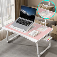 Foldable Laptop Bed Desk - Portable Adjustable Height Foldable Laptop Bed Desk with Wooden Surface