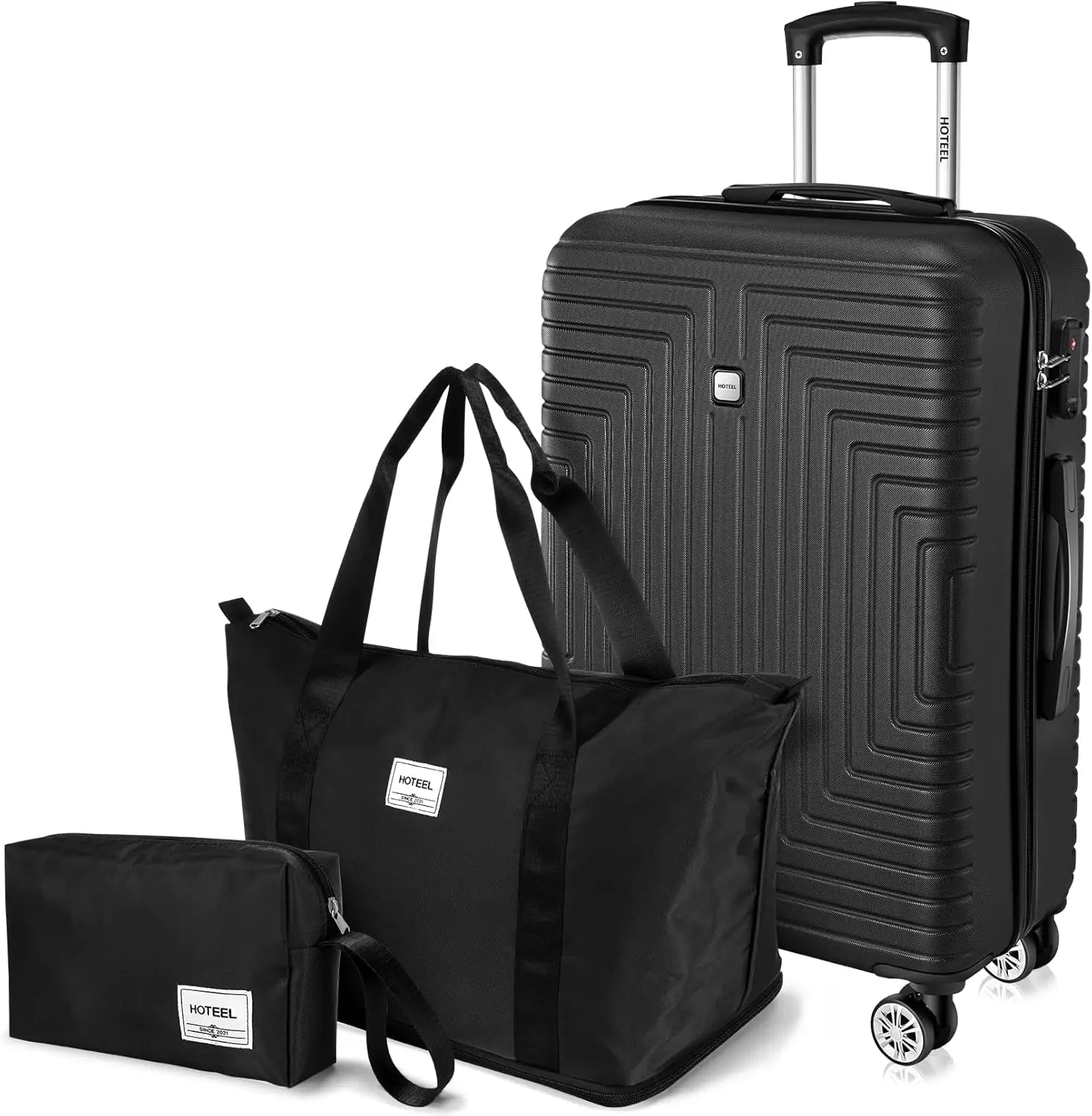 Premium 3-Piece Luggage Set - ABS+PC Hardshell Suitcase with TSA Lock & Matching Travel Bags