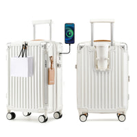 Stylish 20 inch Carry-on Suitcase - Expandable Lightweight Durable, with Cup Holder, TSA Lock, Spinner Wheels