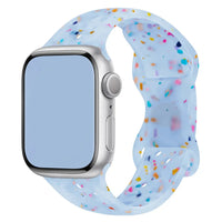 Original Apple Watch Sport Band Ultra2 49mm 46 45mm 44mm 42mm Colored Particles Rubber Band for IWatch 10 9 8 7 6 5 SE