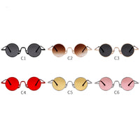 Retro Skinny Round Steampunk Designer SP152 Unisex Sunglasses