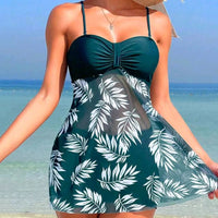 Beautiful Leaf Print Women's Tankini Swimsuit