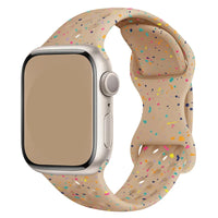 Original Apple Watch Sport Band Ultra2 49mm 46 45mm 44mm 42mm Colored Particles Rubber Band for IWatch 10 9 8 7 6 5 SE