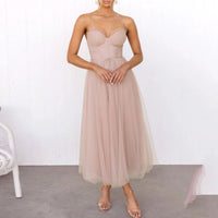 Sexy Layered Mesh Flowy Women's Cocktail Party Dress