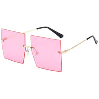 Luxury Oversized Rimless Women's Designer Square Sunglasses