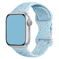 Original Apple Watch Sport Band Ultra2 49mm 46 45mm 44mm 42mm Colored Particles Rubber Band for IWatch 10 9 8 7 6 5 SE