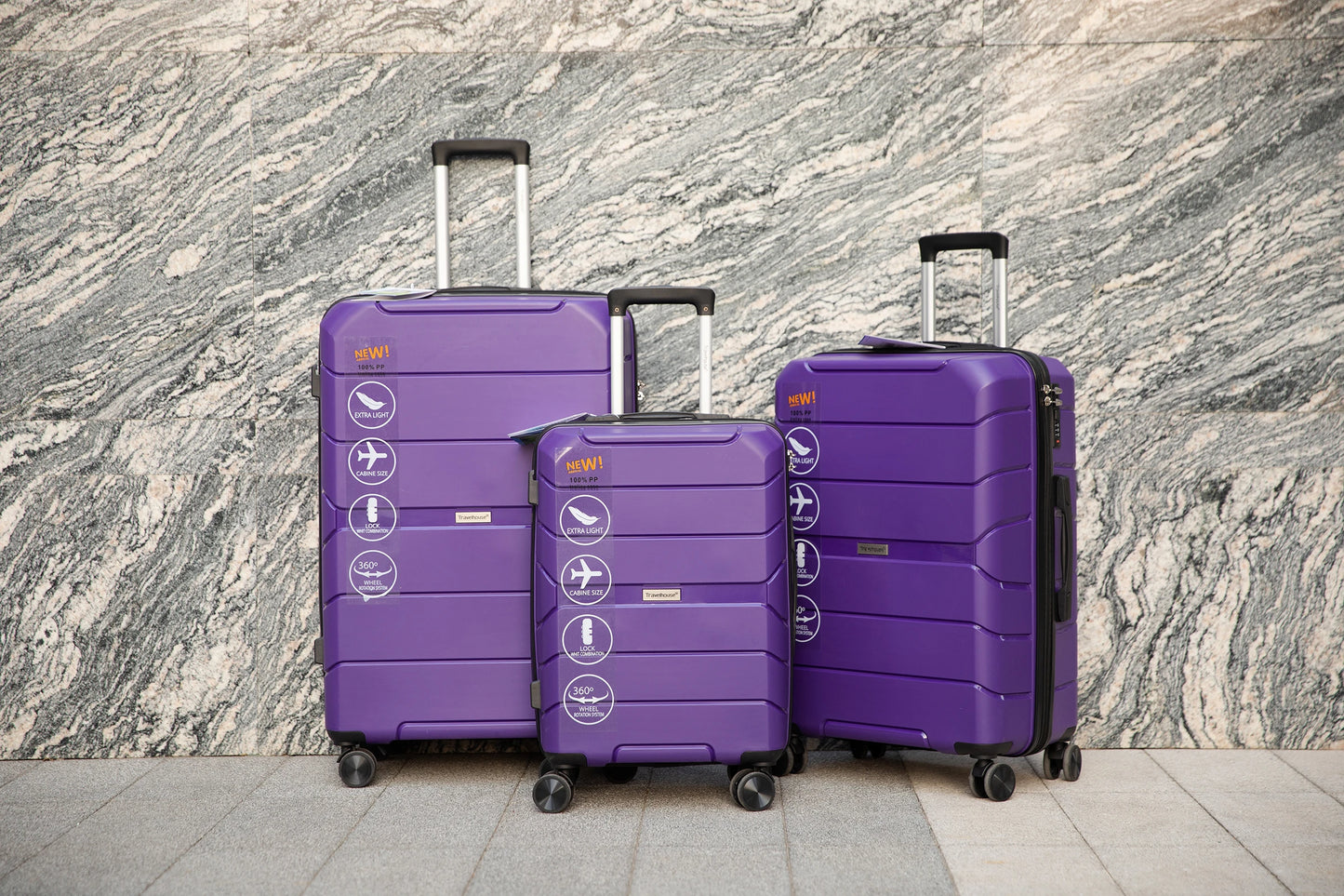 Travelhouse Hardshell Suitcase Sets - Lightweight Suitcase With TSA Lock, 3-Piece Set (20/24/28)