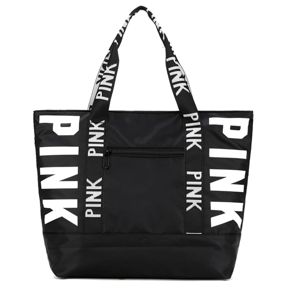 Cute Weekender Bag - Large Capacity Overnight Luggage Bag Zipper Closure Casual Shoulder Tote Bag