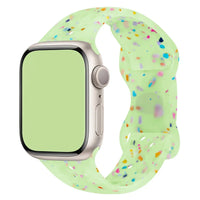Original Apple Watch Sport Band Ultra2 49mm 46 45mm 44mm 42mm Colored Particles Rubber Band for IWatch 10 9 8 7 6 5 SE
