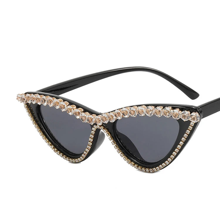 Stylish Vintage Luxury Cat Eye Rhinestone UV400 Protection Sunglasses