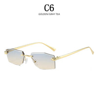 Designer Luxe Square Rimless UV400 Protection Women's Sunglasses