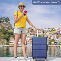 Modern Design 3 Piece Hard Shell Luggage Set - Expandable and Lightweight with Spinner Wheels TSA Lock