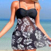Beautiful Leaf Print Women's Tankini Swimsuit