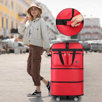 Foldable Expandable Suitcase Bag - Water-resistant Large Capacity Rolling Luggage Bag