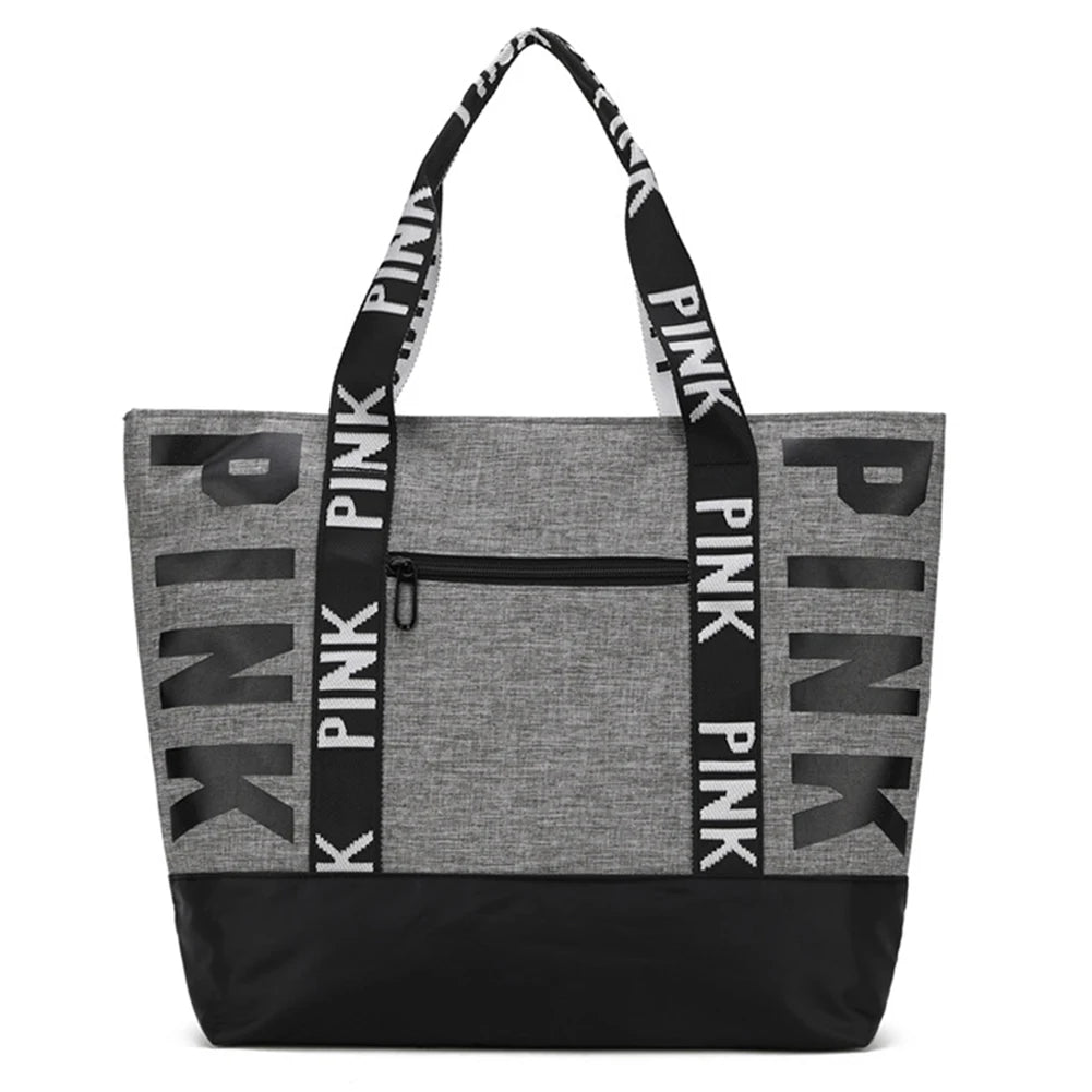 Cute Weekender Bag - Large Capacity Overnight Luggage Bag Zipper Closure Casual Shoulder Tote Bag