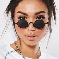 Retro Skinny Round Steampunk Designer SP152 Unisex Sunglasses